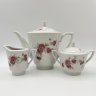 Купить Сервиз чайный с декором в виде роз на 6 персон (15 предметов), фарфор, деколь, Karolina (Фарфоровая мануфактура «Каролина», Польша), Польша, 1957-1990 гг.