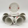 Купить Сервиз чайный с декором в виде роз на 6 персон (15 предметов), фарфор, деколь, Karolina (Фарфоровая мануфактура «Каролина», Польша), Польша, 1957-1990 гг.