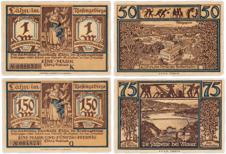 купить Германия (Померания: Крконоше) набор из 4 нотгельдов 1921