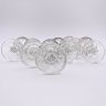 Купить Набор рюмок с рельефным декором на 6 персон, стекло, пресс, золочение, Европа, 1950-1970 гг.