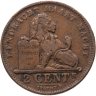 Купить Бельгия 2 сантима (centimes) 1910 Надпись на голландском - 'ALBERT KONING DER BELGEN'