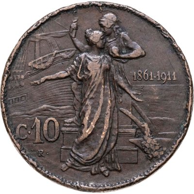 купить Италия 10 чентезимо (centesimi) 1911 "50 лет Королевству"