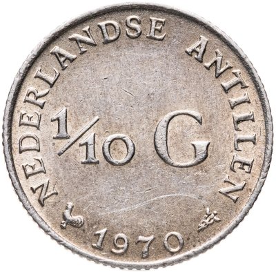 купить Нидерландские Антильские острова 1/10 гульдена (gulden) 1970