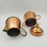 Купить Набор из сахарницы и молочника изящной формы, медь, Бельгия, 1980-1990 гг.