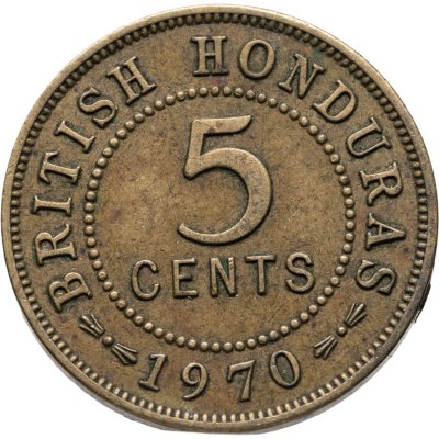купить Британский Гондурас 5 центов (cents) 1970