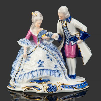 купить Статуэтка "Галантная сцена" ("Приглашение на танец"), фарфор, роспись, золочение, Gräfenthal (Графенталь), Германия, 1985-1990 гг.