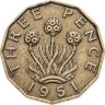 Купить Великобритания 3 пенса (pence) 1951