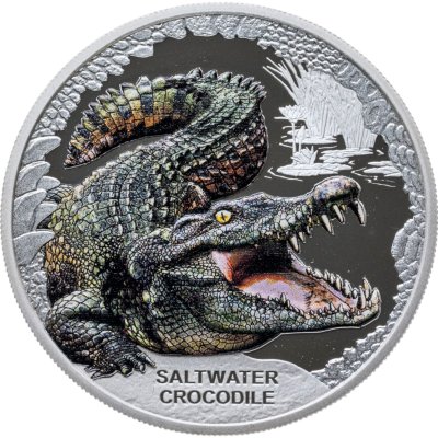 купить Тувалу 1 доллар 2017 "Гребнистый крокодил" в футляре с сертификатом