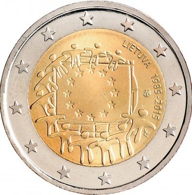 Купить Литва 2 евро 2015  "30 лет флагу Европейского союза"