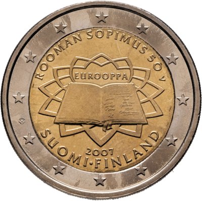 купить Финляндия 2 евро 2007 "50 лет Римскому договору"