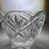 Купить Салатник круглой формы с резным геометрическим декором, стекло, алмазная грань, СССР, 1970-1990 гг.