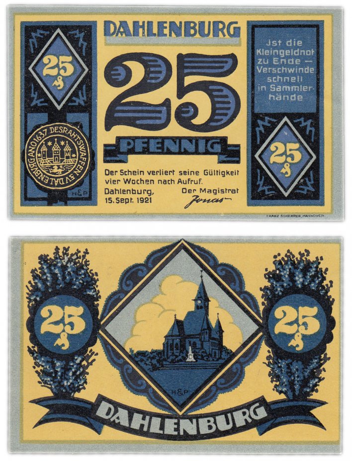 купить Германия (Саксония: Даленбург) 25 пфеннигов 1921 (251.1/В1)