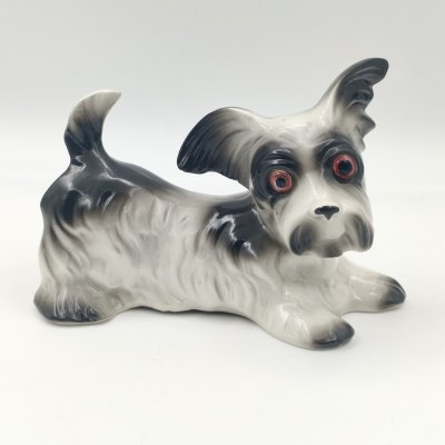 купить Плафон для светильника-ночника "Играющий терьер", фарфор, роспись, Fasold & Stauch Bock Wallendorf, Германия, 1950-1972 гг.