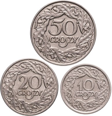 купить Польша, набор из 3 монет 1923 года