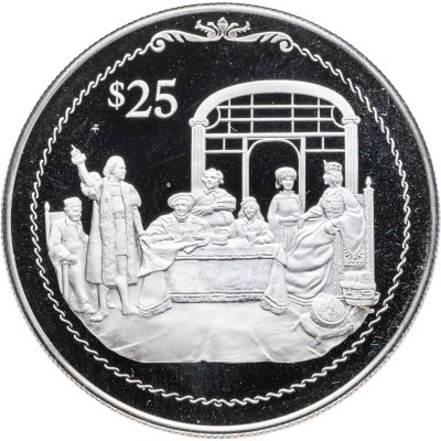 купить Британские Виргинские острова 25 долларов (dollar) 1992 "500 лет Открытию Нового Света. Королевский банкет"