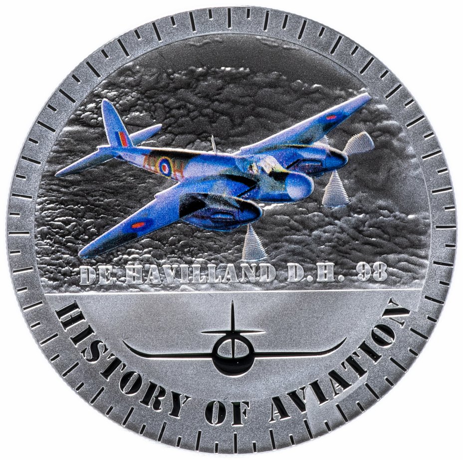 купить Бурунди 5000 франков 2015 "История авиации - De Havilland D.H. 98", в футляре с сертификатом