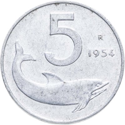 купить Италия 5 лир 1954