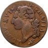 Купить Франция 1 соль 1790 Людовик XVI, знак монетного двора "D" - Лион