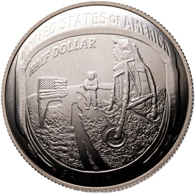 купить США 50 центов (1/2 доллара, half dollar) 2019 "50 лет полёта Аполлон-11 на Луну" Знак монетного двора: "D" - Денвер