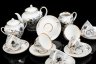 Купить Сервиз чайный "Жемчужный" на 6 персон (15 предметов), автор формы "Весенняя" Яковлева С.Е., автор рисунка Семенова А.Н., фарфор, люстр, деколь, золочение, Ленинградский фарфоровый завод (ЛФЗ), СССР, 1970-1986 гг.