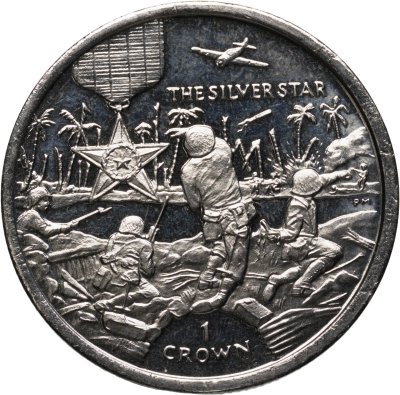 купить Остров Мэн 1 крона (crown) 2005 "Награды - Серебряная звезда"