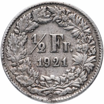 купить Швейцария 1/2 франка (franc) 1921