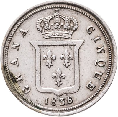 купить Королевство Двух Сицилий 5 грано 1836