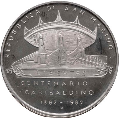 купить Сан-Марино 500 лир (lire) 1982 100 лет со дня смерти Джузеппе Гарибальди