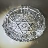 Купить Пепельница настольная с резным геометрическим декором, хрусталь, алмазная грань, СССР, 1970-1990 гг.