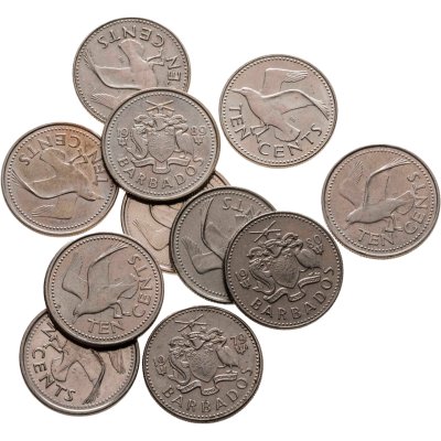 купить Барбадос набор монет 10 центов 1979-2009 (11 штук)