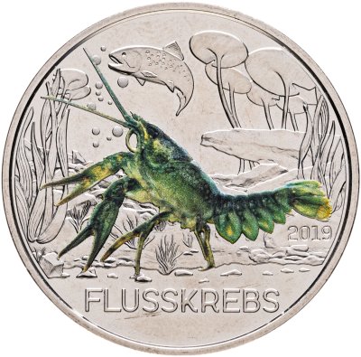 купить Австрия 3 евро 2019 "Речной рак" в капсуле