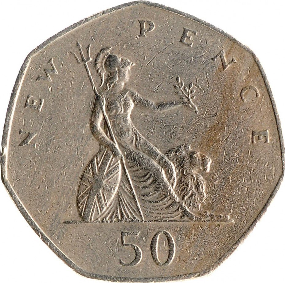 купить Великобритания 50 пенсов 1969 - 1983