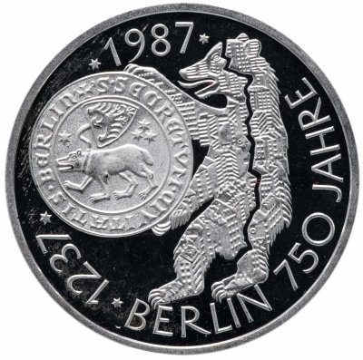 Купить Германия 10 марок 1987 "750 лет городу Берлин" (J)