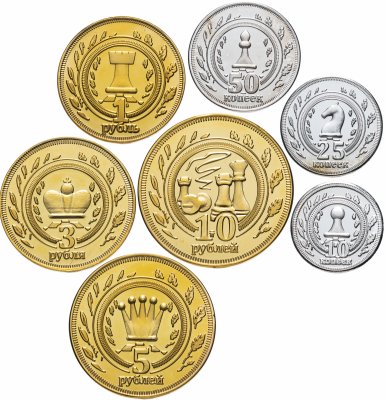 купить Калмыкия набор монетовидных жетонов 2013 (7 штук) шахматы