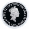 Купить Острова Кука 2 доллара 2005 "Птицы Новой Зеландии - Медосос-колокольчик" в футляре, с сертификатом