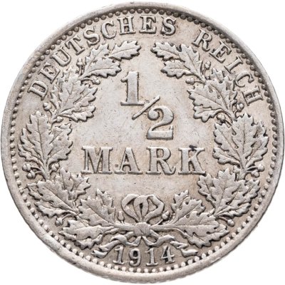 купить Германия 1/2 марки (mark) 1914 А