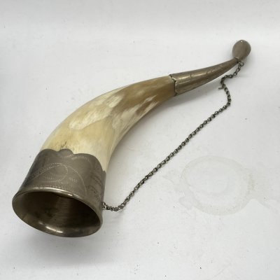 купить Рог изобилия (кубок для вина) с фигурным навершием, металл, рог, СССР, 1970-1980 гг.