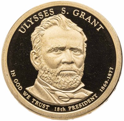 купить США 1 доллар (dollar ) 2011 Улисс Симпсон Грант (18-й президент США) ", знак монетного двора "S" - Сан-Франциско