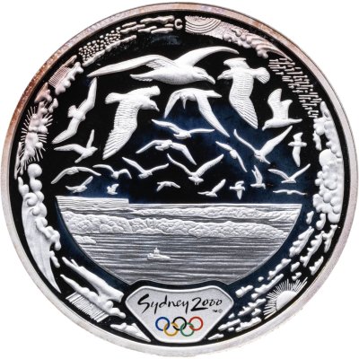 купить Австралия 5 долларов (dollars) 2000 "Олимпийские игры в Сиднее - Птицы летают над Сиднейской гаванью"