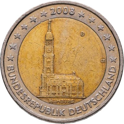 купить Германия 2 евро 2008 D "Федеральные земли Германии: Гамбург"