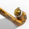 Купить Трубка курительная (чубук), украшенная геометрическими узорами и рельефным декором, дерево, роспись, лак, металл, СССР, 1960-1980 гг.