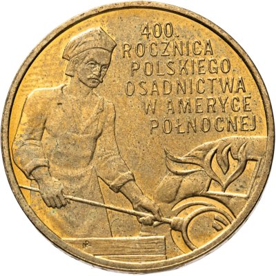 купить Польша 2 злотых 2008 "400 лет поляки в Америке"