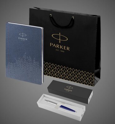 Купить Подарочный набор: Шариковая ручка Parker Jotter K60 и Ежедневник недатированный, синий, Металлы: нержавеющая сталь, пластик, 2026 г.