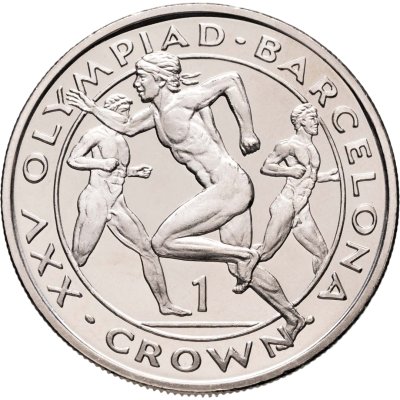 купить Гибралтар 1 крона (crown) 1991 "XXV Летние Олимпийские игры, Барселона 1992 - Бег"