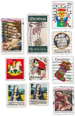 купить США набор из 10 марок "Новый год и Рождество"