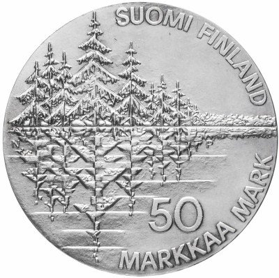 Купить Финляндия 50 марок 1985 "150-летие со дня первого издания эпоса "Калевала"
