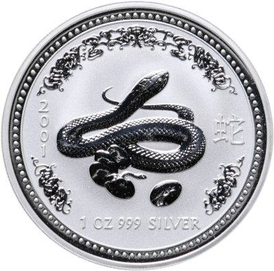 купить Австралия 1 доллар 2001 UNC "Восточный календарь. Год змеи - лунар"