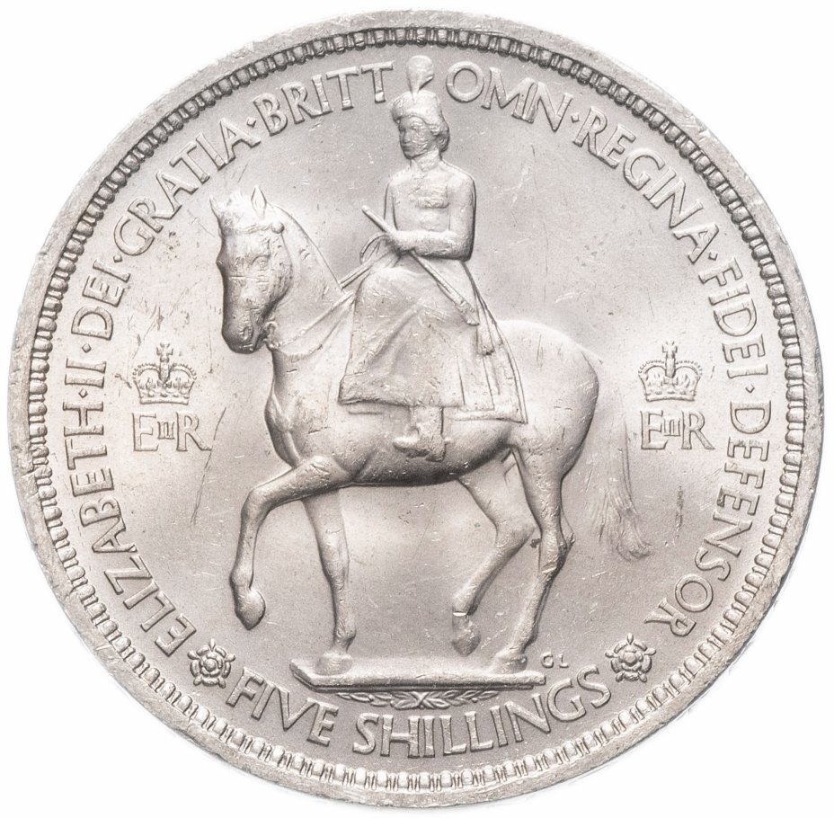купить Великобритания 5 шиллингов (shillings) 1953 "Коронация Королевы Елизаветы II"