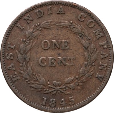 купить Стрейтс Сетлментс 1 цент (cent) 1845