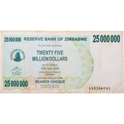 купить Зимбабве 25000000 (25 миллионов) долларов 2008